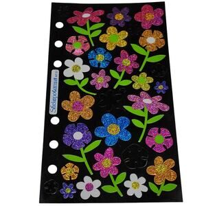 VTG Stickopotamus Electric Flower Stickers MT-51 Bright Foil Scrapbooking Crafts